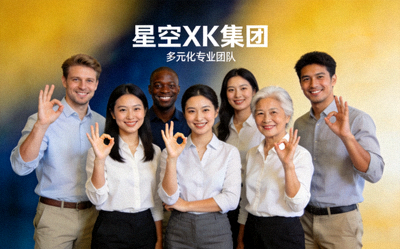 星空XK集团多元化专业团队合影，充满自信与活力